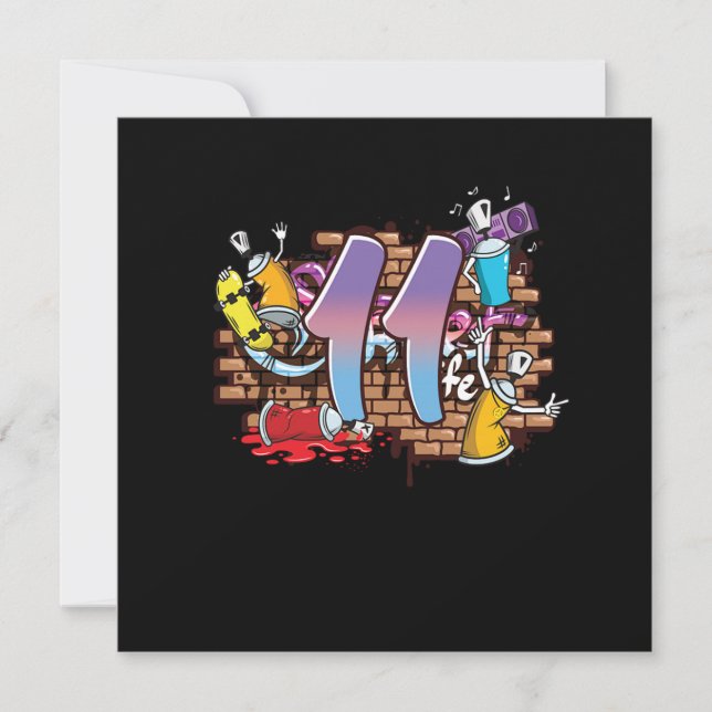 11 Graffiti Spray Paintings Painters Invitation (Front)