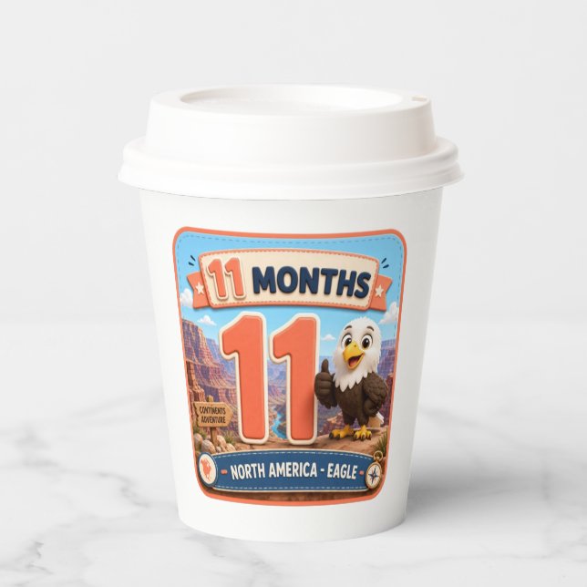 11 Months Baby Milestone Explorer Paper Cups (Front)