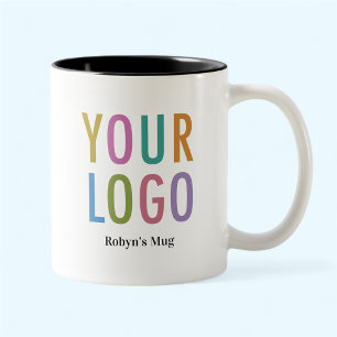 11 oz Black Inside Mug Employee Name Business Logo