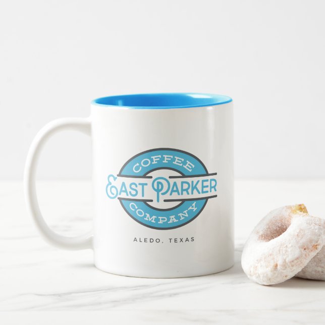 11 oz. coffee cup vintage style logo (With Donut)