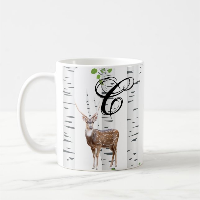 11 Oz. Coffee Mug Deer Doe Buck Woodland Hunting (Left)