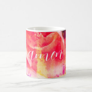 11 oz Floral AMEN Coffee Mug