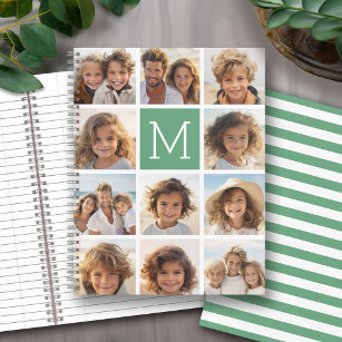 11 Photo Collage Monogram CAN EDIT COLOR Notebook
