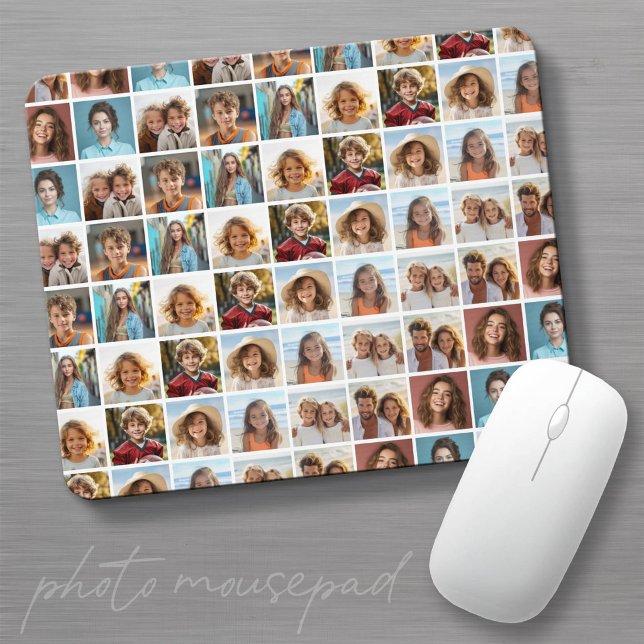 11 Photo Collage Pattern - Custom Monogram Mouse Mat (Create a Photo Mousepad - Add your favorite photos to make a unique gift or memento for family!)