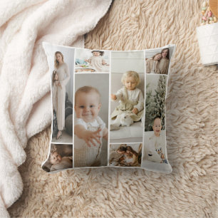 11 Photo collage template personalized Cushion