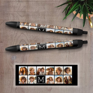 11 Photo Instagram Collage Custom Black Monogram Ink Pen