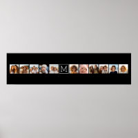 11 Photo Instagram Collage Custom Black Monogram