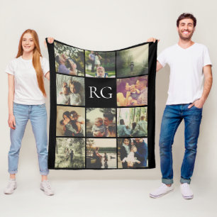 11 photos collage personalised fleece blanket