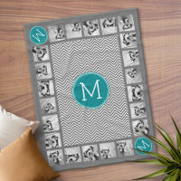 11 Photos Turquoise Charcoal Chevrons Monogram