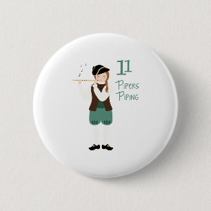 11 Pipers Piping 6 Cm Round Badge