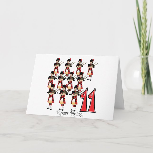 11 Pipers Piping Holiday Card (Front)
