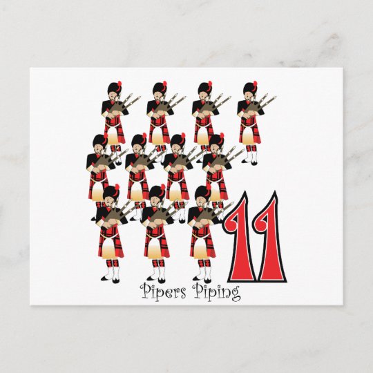 11 Pipers Piping Postcard Zazzle Co Uk