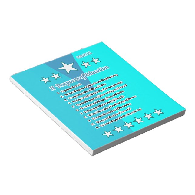 11 Purposes of Education Notepad (Angled)