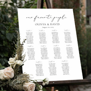 11 Tables Simple Our Favourite People Seating Char Poster