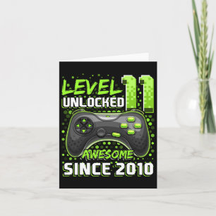 11 Unlocked Awesome 2010 Video Game 11th Birthday  Card