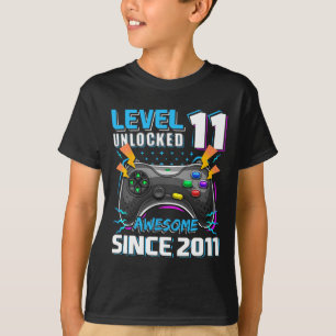 11 Unlocked Awesome 2011 Video Game 11th Birthday  T-Shirt