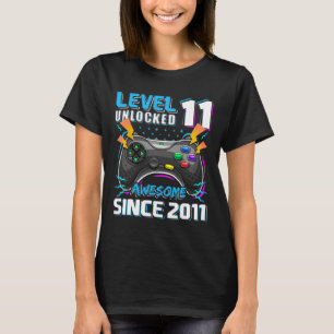 11 Unlocked Awesome 2011 Video Game 11th Birthday  T-Shirt