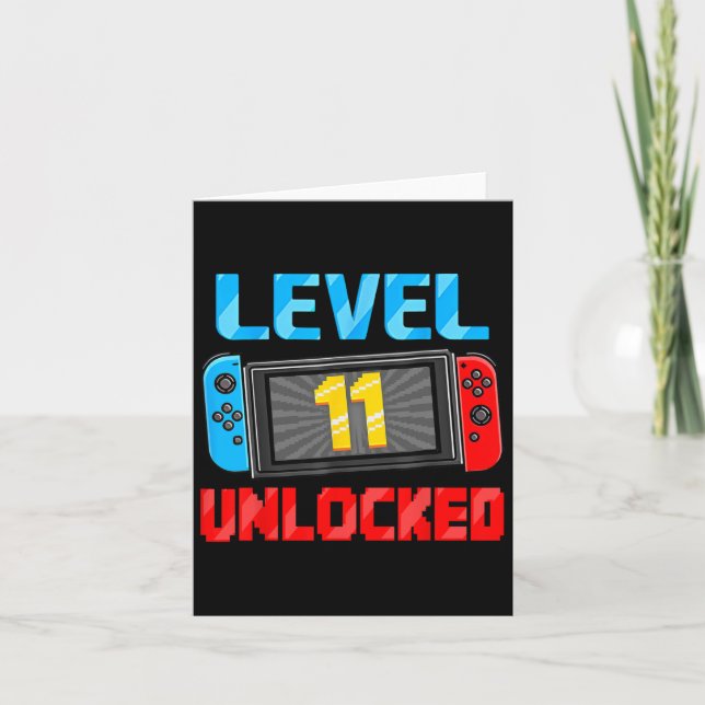 11 Unlocked Gamer 11th Birthday Gift Video Game Bo Card (Front)
