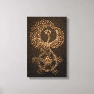 11 x 17 Bronze Abstract Phoenix Canvas Print
