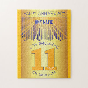 11 Year AA 12 Step Anniversary Personalised Jigsaw Puzzle