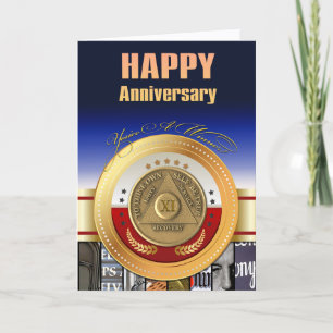 11 Year AA Anniversary Coin You're A Winner Award Card