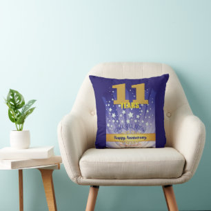 11 Year CUSTOM NAME 12 Step Anniversary Big Number Cushion