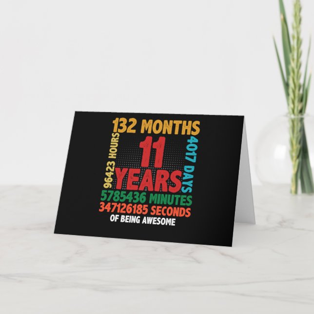 11 Year Of Being Awesome 11th Birthday Gift Card (Front)