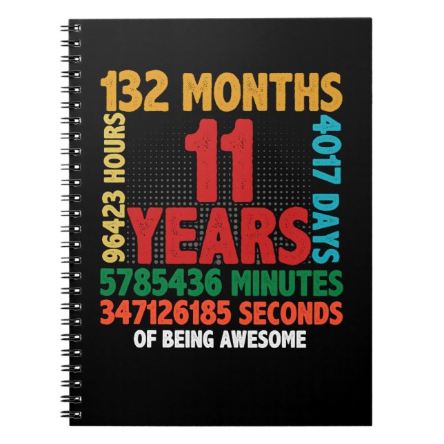 11 Year Of Being Awesome 11th Birthday Gift Notebook (Front)