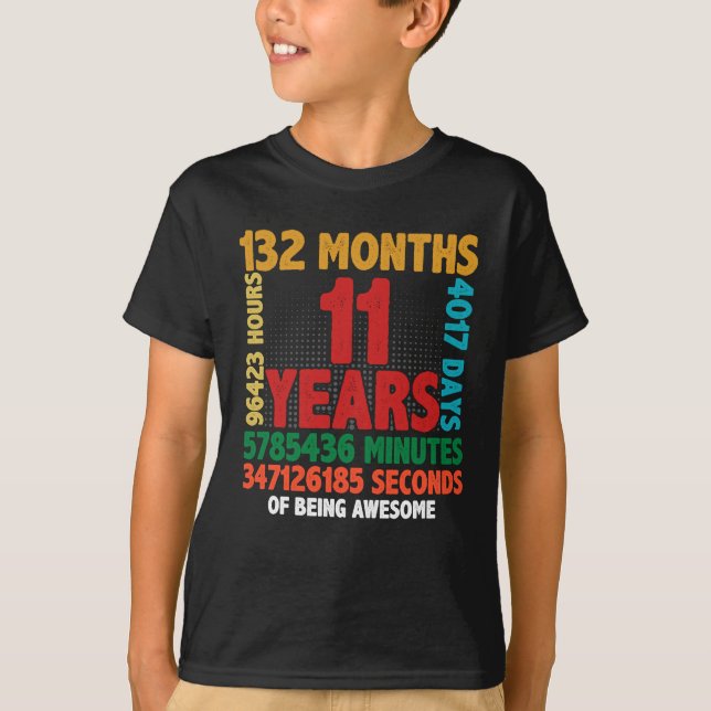 11 Year Of Being Awesome 11th Birthday Gift T-Shirt (Front)