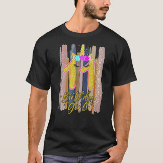 11 Year Old 11th Birthday Girl Teens Unicorn Face T-Shirt