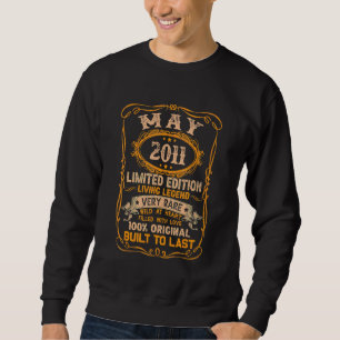 11 Year Old 11th Birthday Vintage May 2011 Sweatshirt