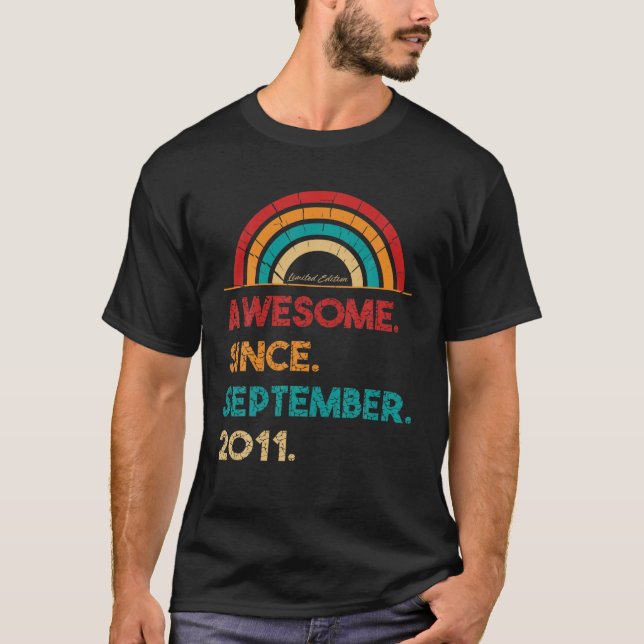 11 Year Old Awesome Since September 2011 Gifts 11T T-Shirt (Front)