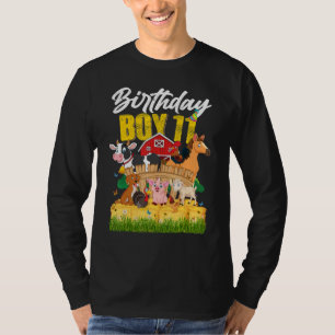 11 Year Old Barnyard Birthday Boy 11th Farm Animal T-Shirt