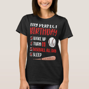 11 Year Old Baseball Birthday Party 11th Boy Eleve T-Shirt