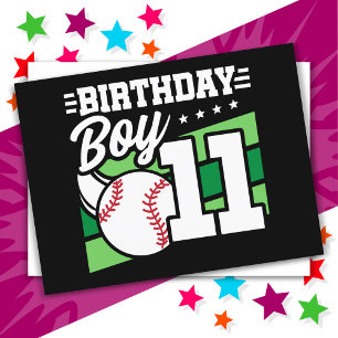 11 Year Old Baseball Party Theme 11th Birthday Boy Postcard