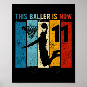 11 Year Old Basketball 11th Birthday Boy  Poster