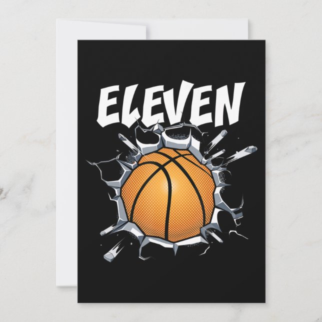 11 Year Old Basketball Birthday Party 11th Boy Invitation (Front)