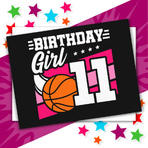 11 Year Old Basketball Party 11th Birthday Girl Postcard
