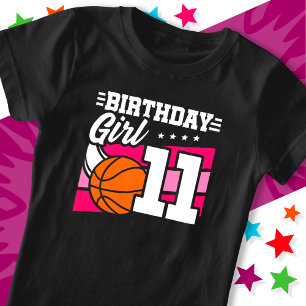 11 Year Old Basketball Party 11th Birthday Girl T-Shirt