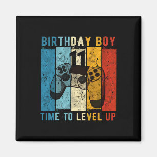 11 Year Old Birthday Boy 11 Time To Level Up 11th  Magnet