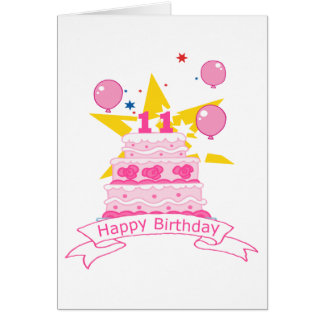 11 Year Old Birthday Cake Card 11 Year Old Birthday Cake Card