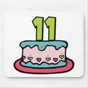 11 Year Old Birthday Cake Mouse Mat
