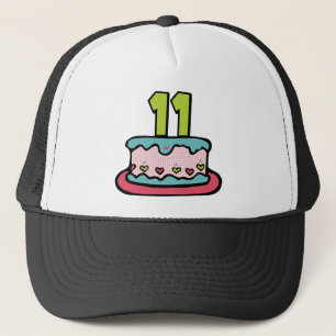 11 Year Old Birthday Cake Trucker Hat