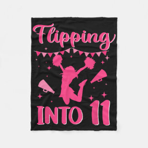 11 Year Old Birthday Cheerleading Girl 11th Cheerl Fleece Blanket