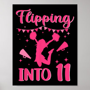 11 Year Old Birthday Cheerleading Girl 11th Cheerl Poster