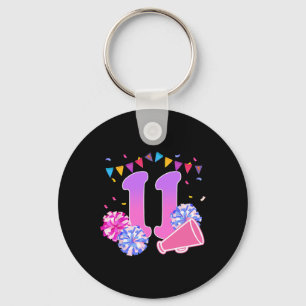 11 Year Old Birthday Cheerleading Girl 11th Party Key Ring