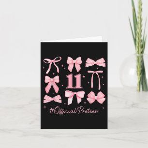 11 Year Old Birthday Girl 11th Birthday Coquette B Card