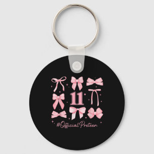 11 Year Old Birthday Girl 11th Birthday Coquette B Key Ring