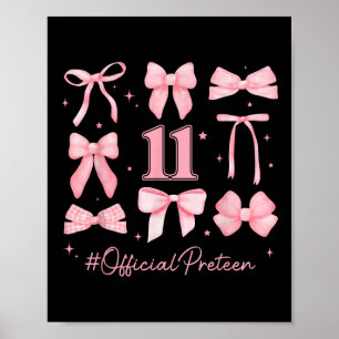 11 Year Old Birthday Girl 11th Birthday Coquette B Poster