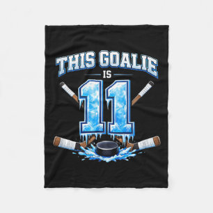 11 Year Old Birthday Ice Hockey Goalie Fleece Blanket